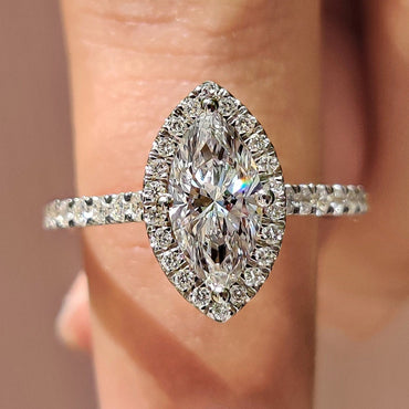 Cushion Hidden Halo Lab Grown Diamond Engagement Ring