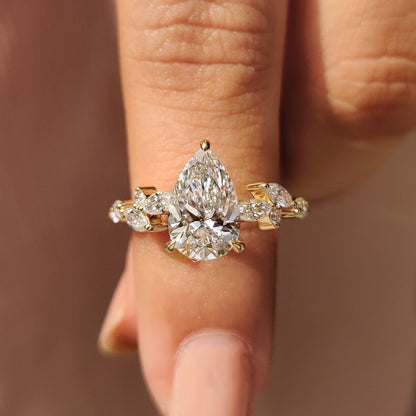 Cushion Hidden Halo Lab Grown Diamond Engagement Ring