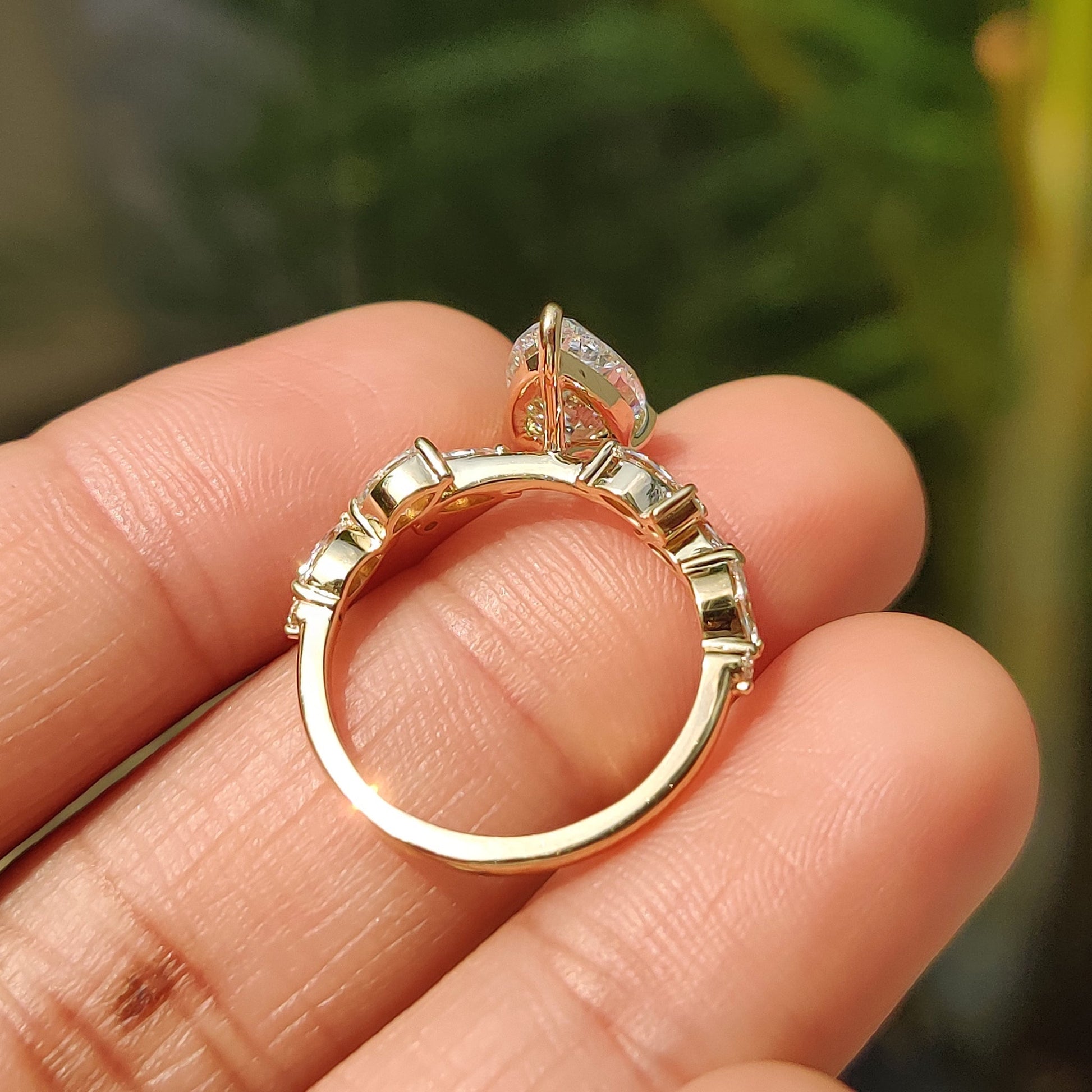 Cushion Hidden Halo Lab Grown Diamond Engagement Ring