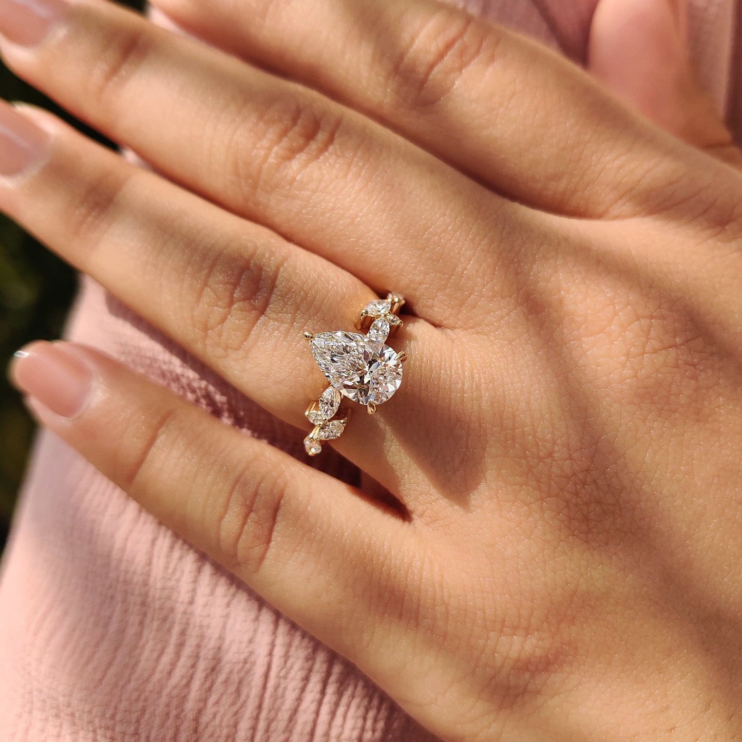 Cushion Hidden Halo Lab Grown Diamond Engagement Ring