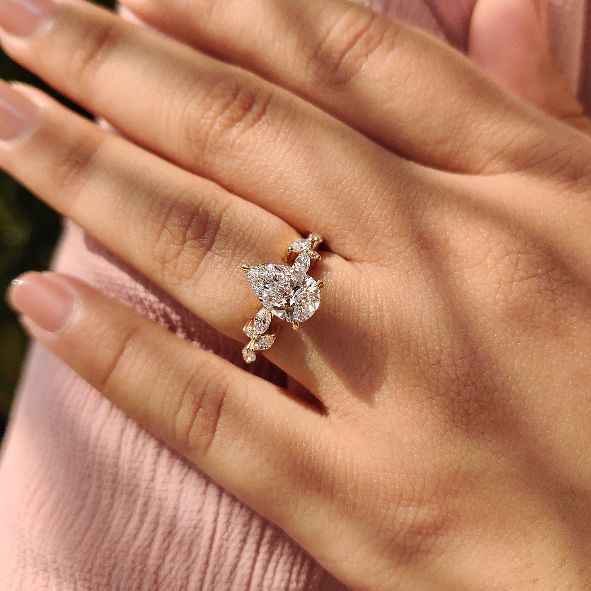 Cushion Hidden Halo Lab Grown Diamond Engagement Ring