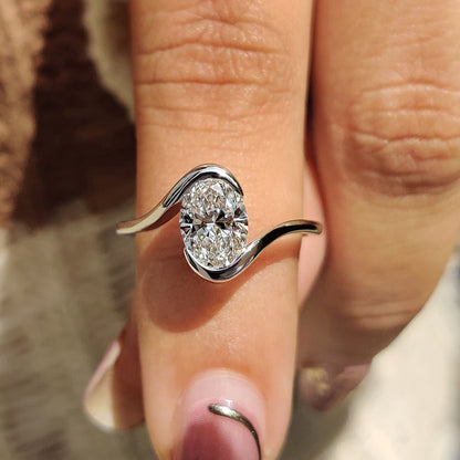 Cushion Hidden Halo Lab Grown Diamond Engagement Ring