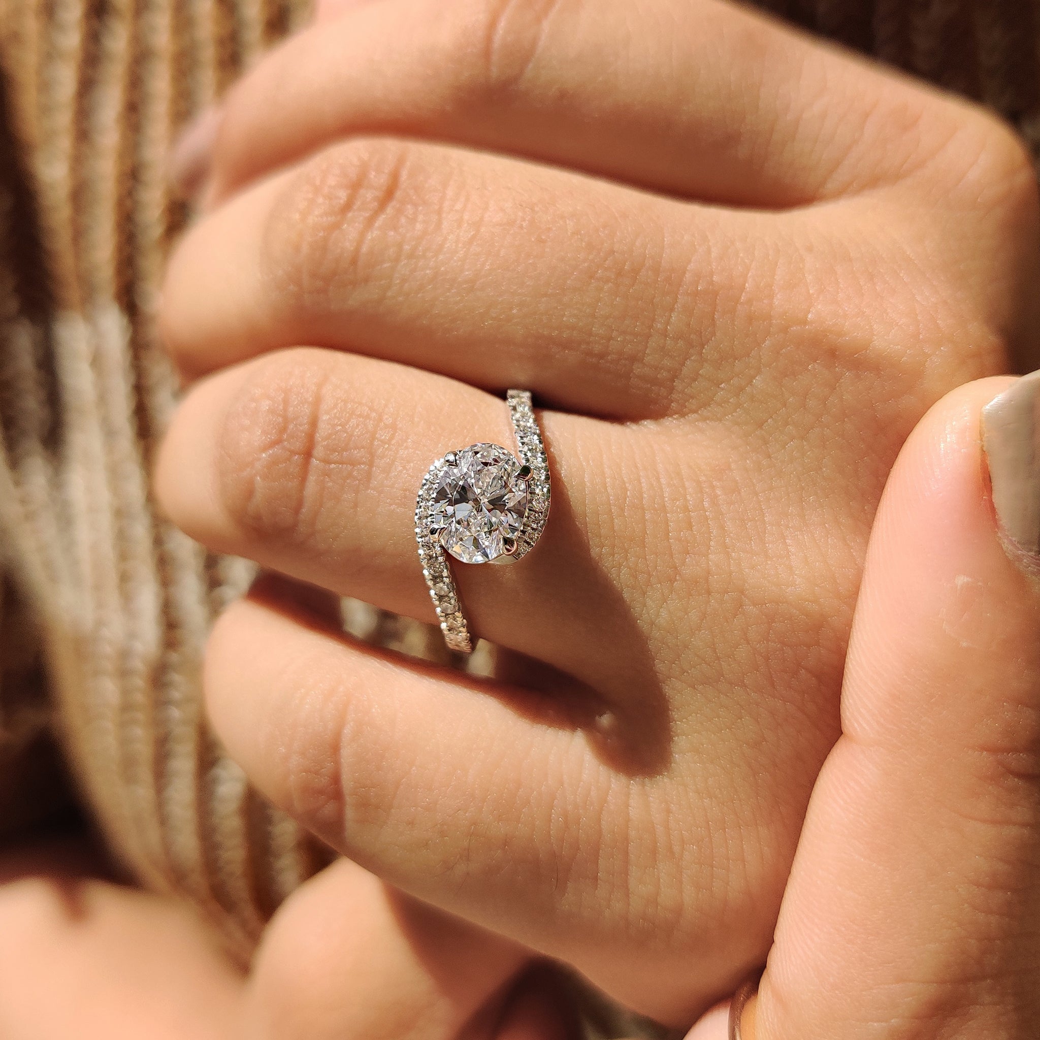 Cushion Hidden Halo Lab Grown Diamond Engagement Ring