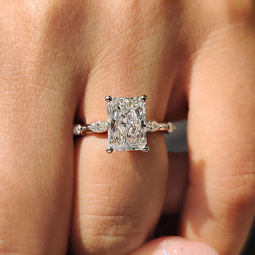 Cushion Hidden Halo Lab Grown Diamond Engagement Ring