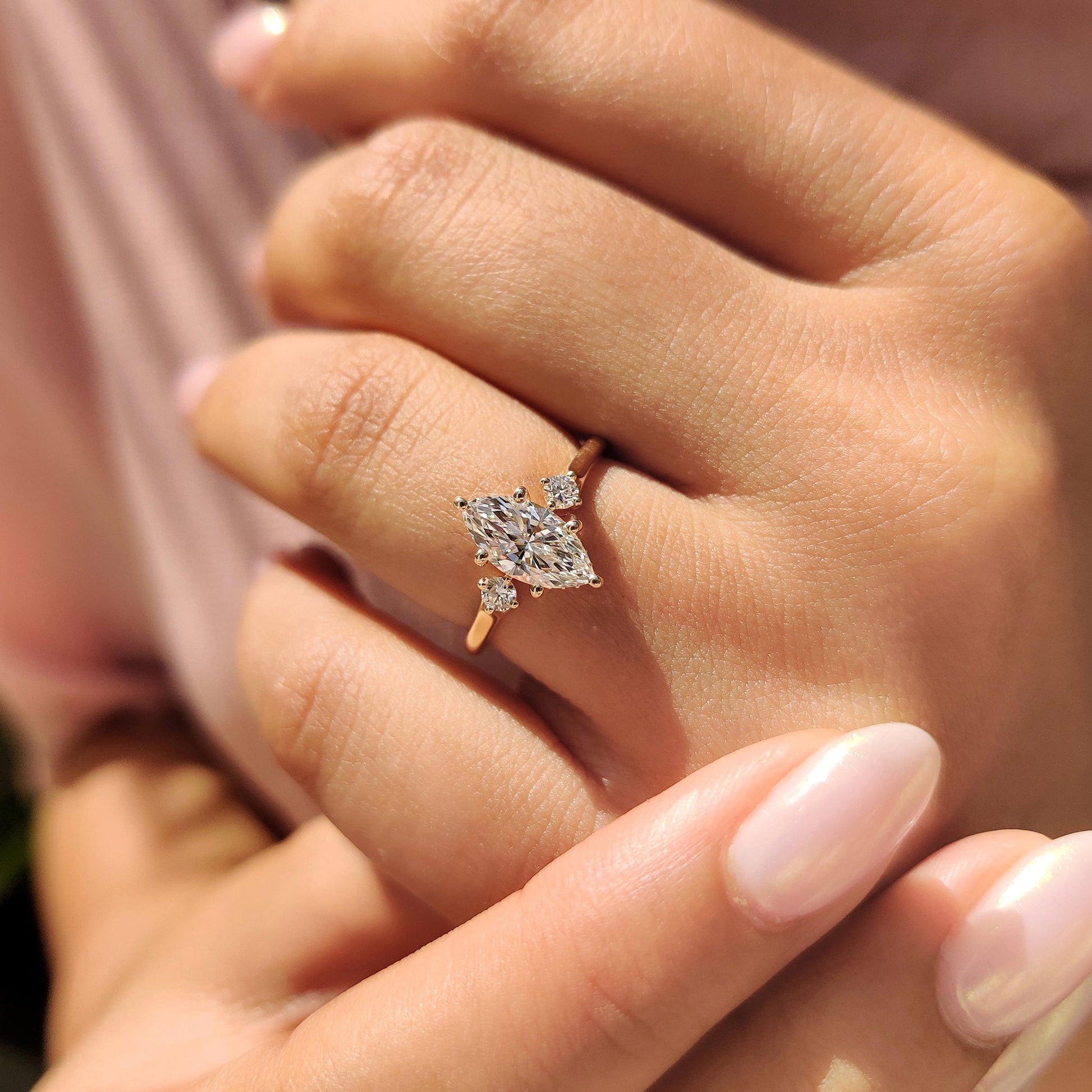 Cushion Hidden Halo Lab Grown Diamond Engagement Ring