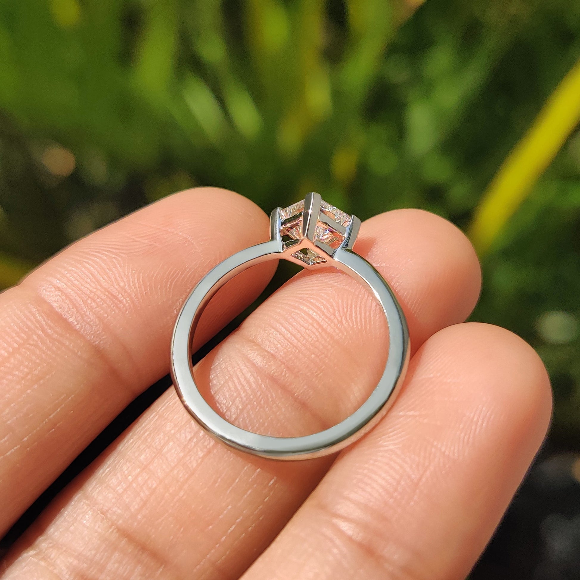 Cushion Hidden Halo Lab Grown Diamond Engagement Ring