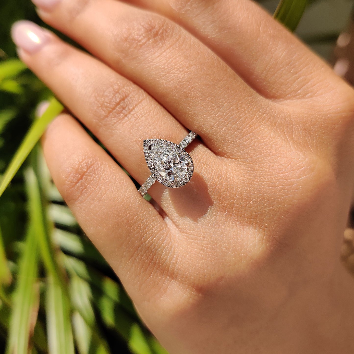 Cushion Hidden Halo Lab Grown Diamond Engagement Ring