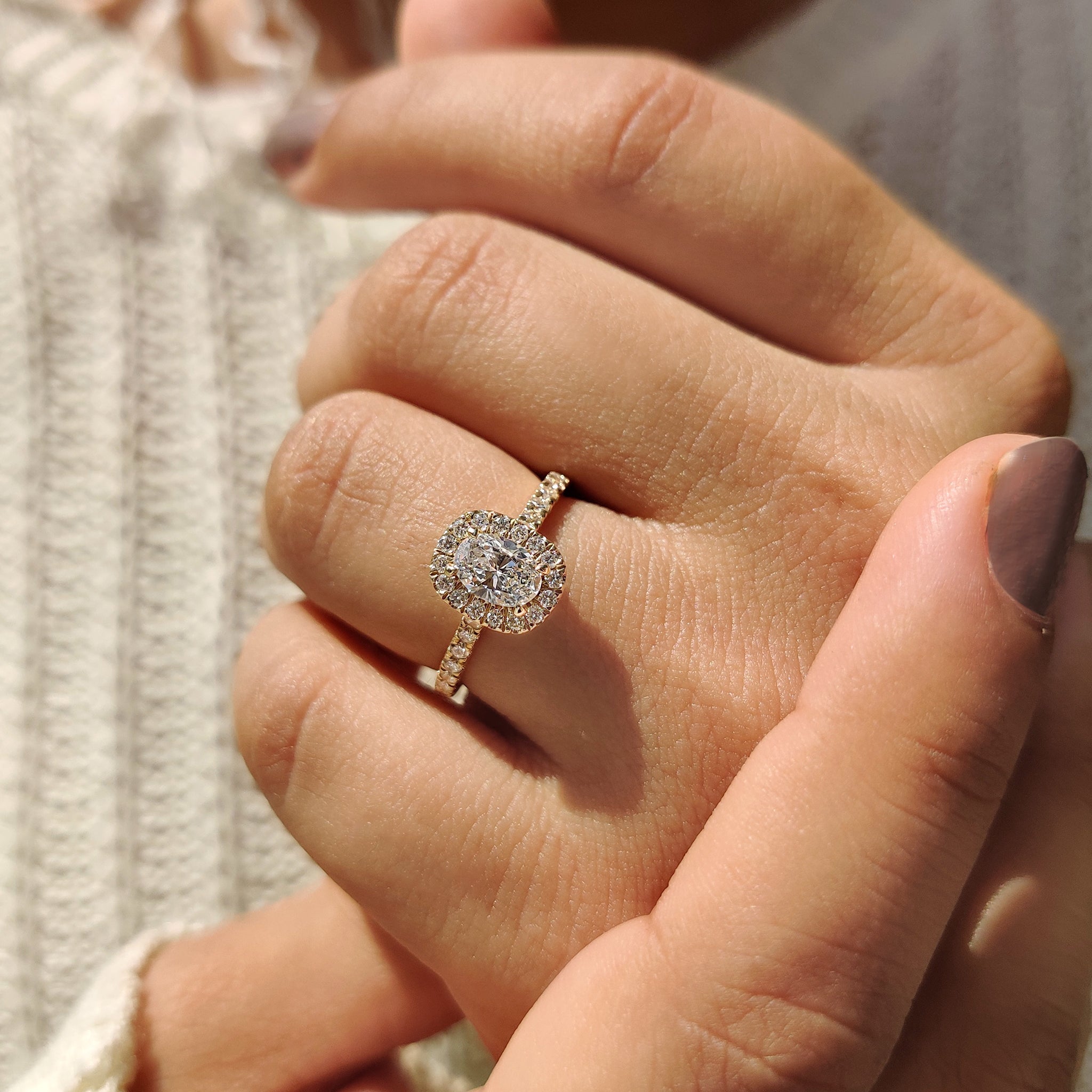 Cushion Hidden Halo Lab Grown Diamond Engagement Ring