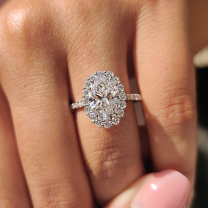 Cushion Hidden Halo Lab Grown Diamond Engagement Ring