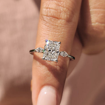 Cushion Hidden Halo Lab Grown Diamond Engagement Ring