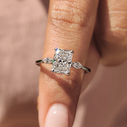 Cushion Hidden Halo Lab Grown Diamond Engagement Ring