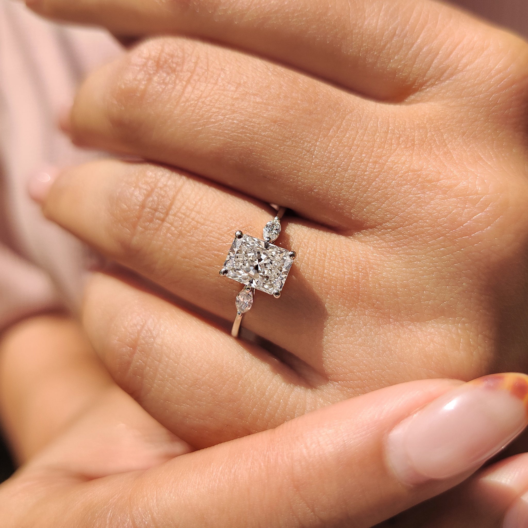 Cushion Hidden Halo Lab Grown Diamond Engagement Ring