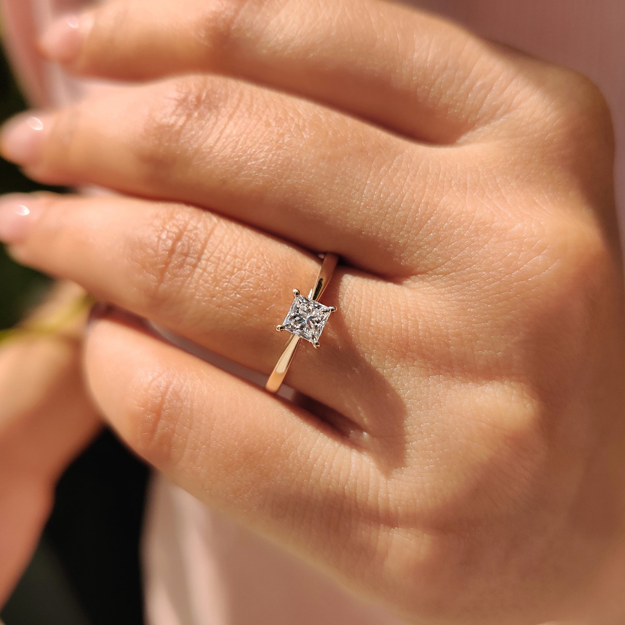 Cushion Hidden Halo Lab Grown Diamond Engagement Ring