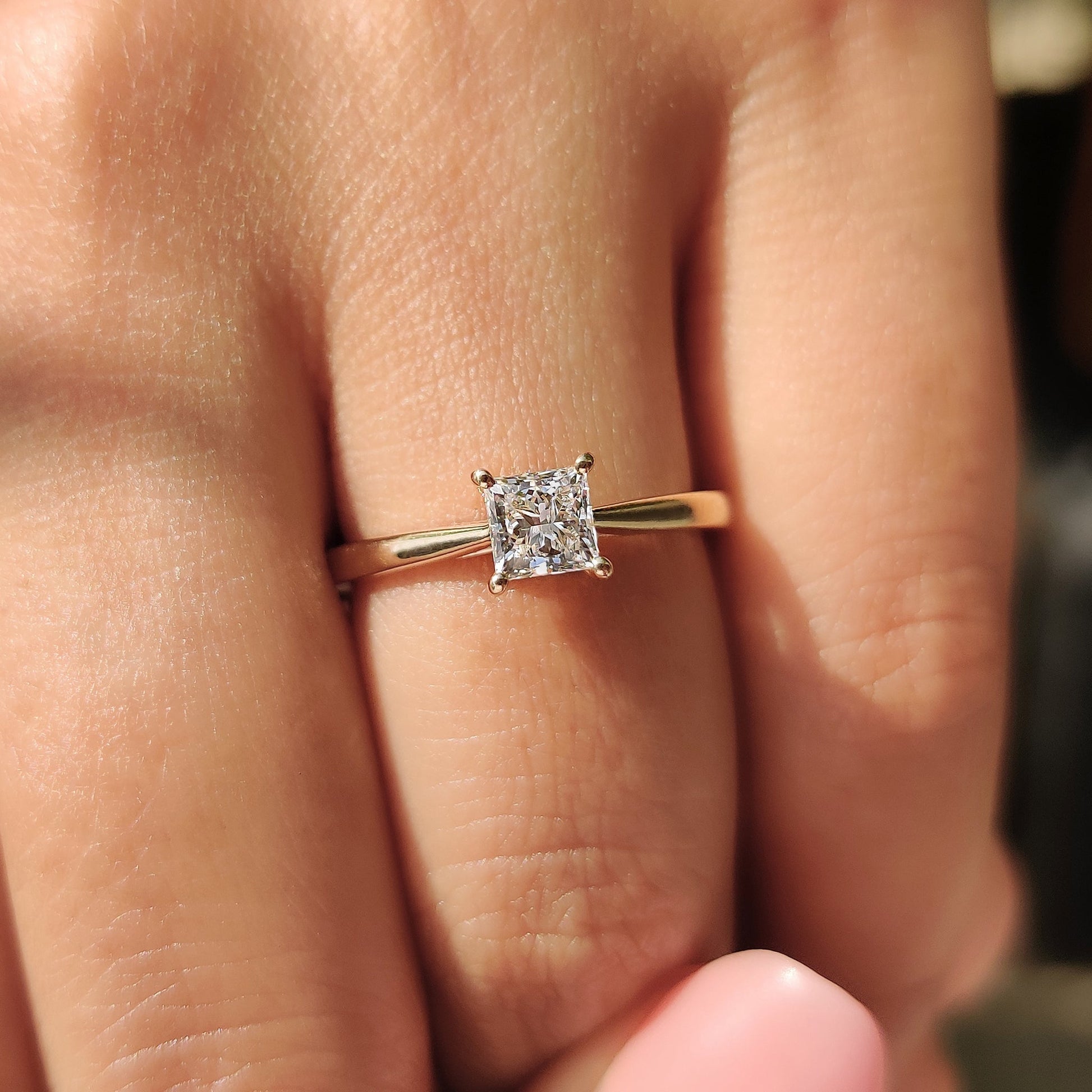 Cushion Hidden Halo Lab Grown Diamond Engagement Ring