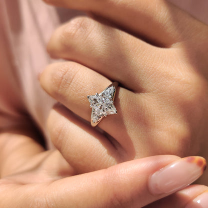 Cushion Hidden Halo Lab Grown Diamond Engagement Ring