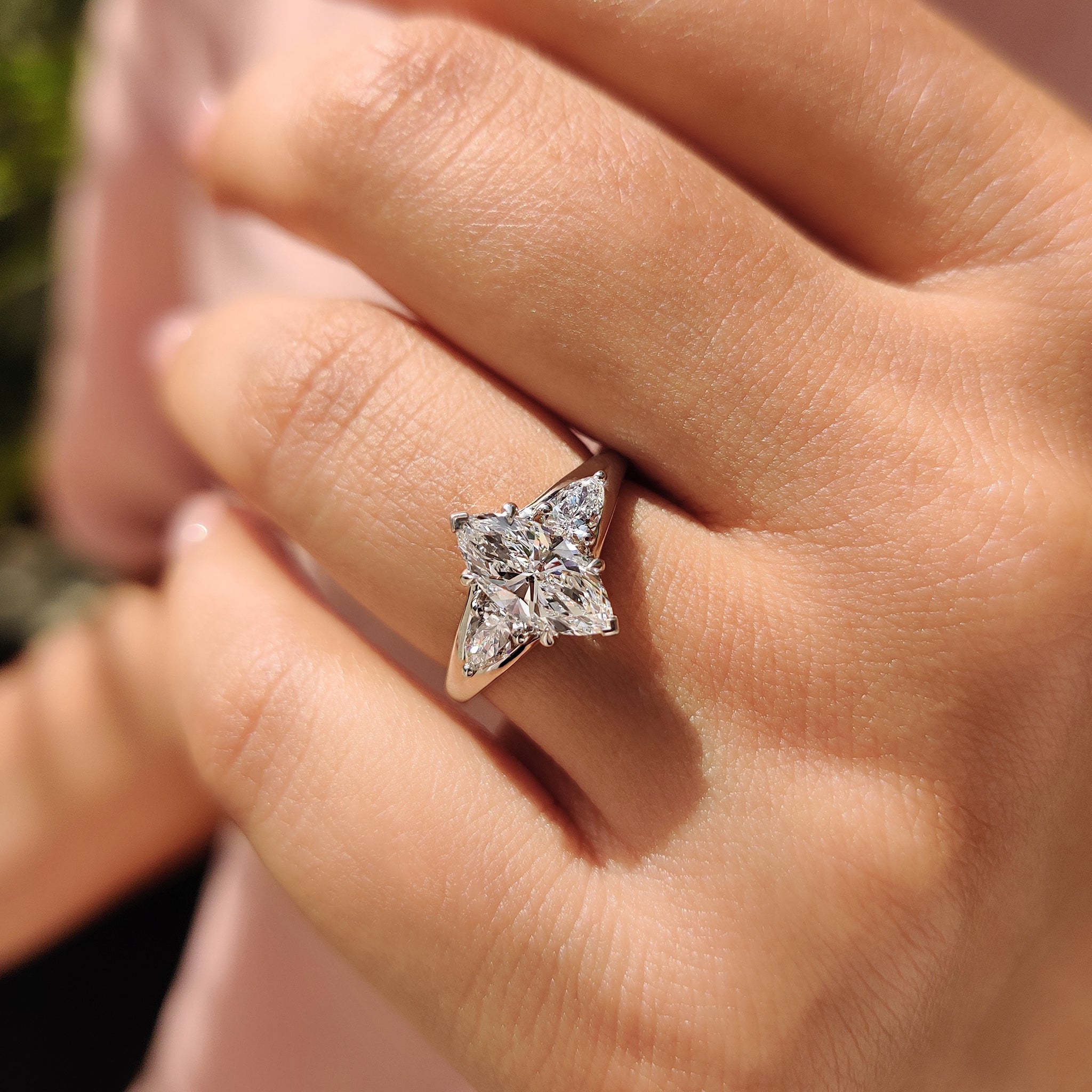 Cushion Hidden Halo Lab Grown Diamond Engagement Ring
