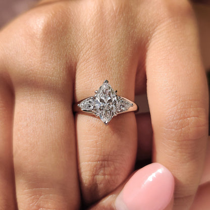 Cushion Hidden Halo Lab Grown Diamond Engagement Ring