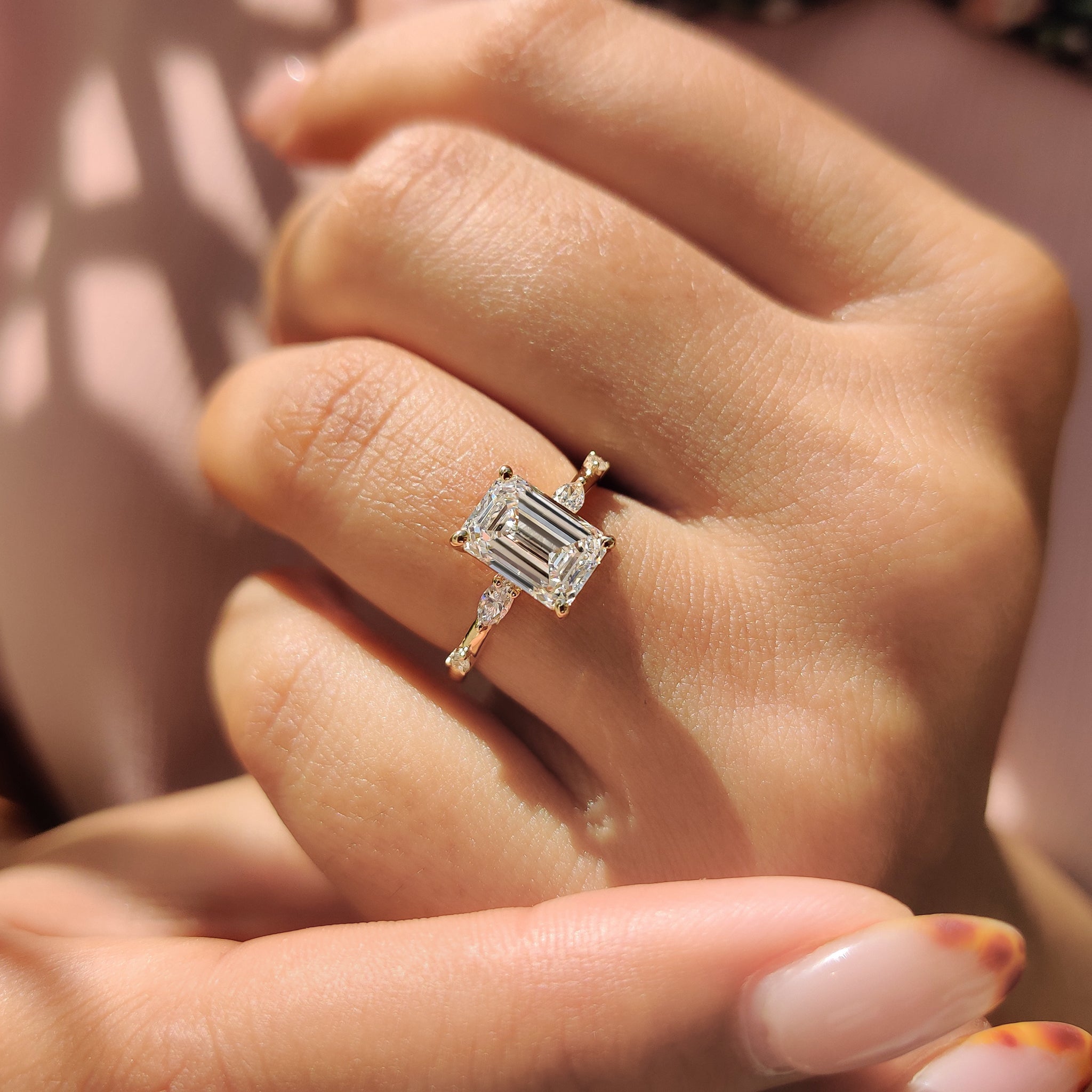 Cushion Hidden Halo Lab Grown Diamond Engagement Ring