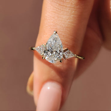 Cushion Hidden Halo Lab Grown Diamond Engagement Ring