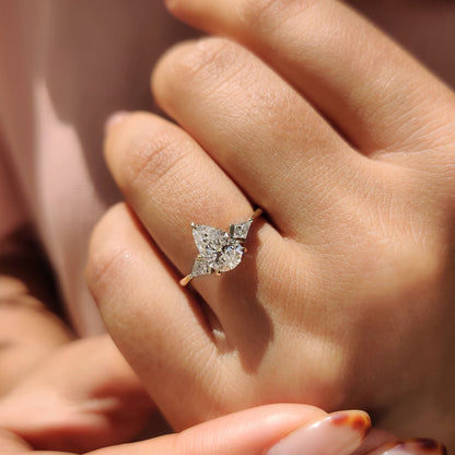 Cushion Hidden Halo Lab Grown Diamond Engagement Ring