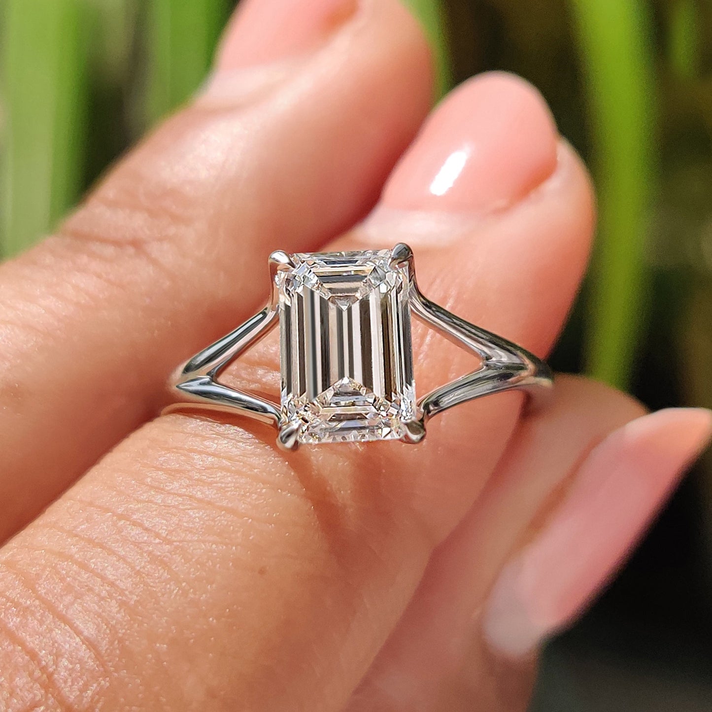 Cushion Hidden Halo Lab Grown Diamond Engagement Ring