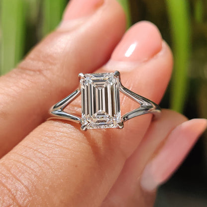 Cushion Hidden Halo Lab Grown Diamond Engagement Ring