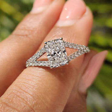 Cushion Hidden Halo Lab Grown Diamond Engagement Ring