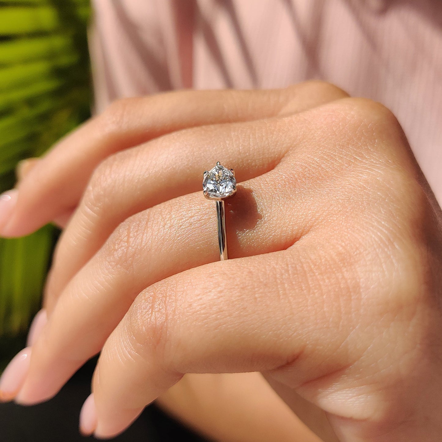 Cushion Hidden Halo Lab Grown Diamond Engagement Ring