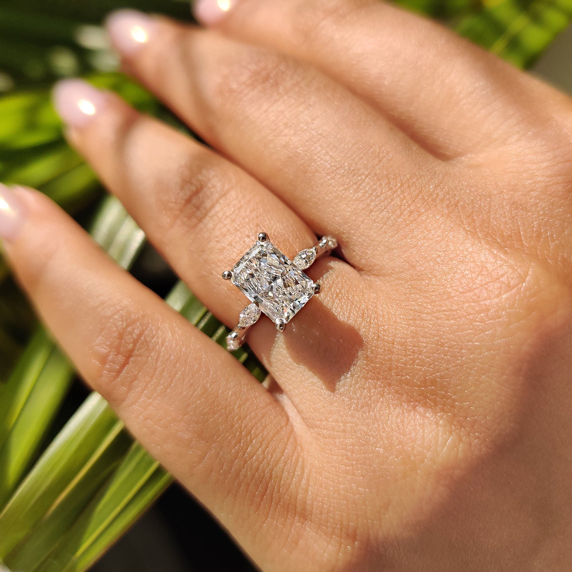 Cushion Hidden Halo Lab Grown Diamond Engagement Ring
