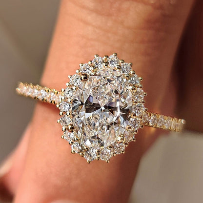 Cushion Hidden Halo Lab Grown Diamond Engagement Ring