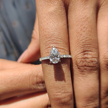 Cushion Hidden Halo Lab Grown Diamond Engagement Ring