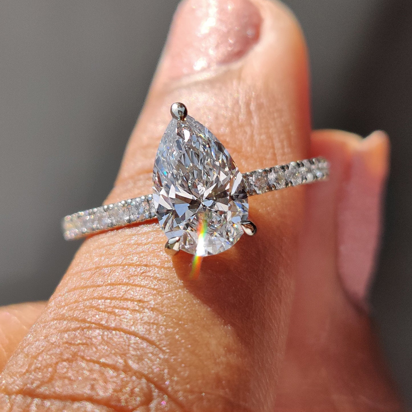 Cushion Hidden Halo Lab Grown Diamond Engagement Ring