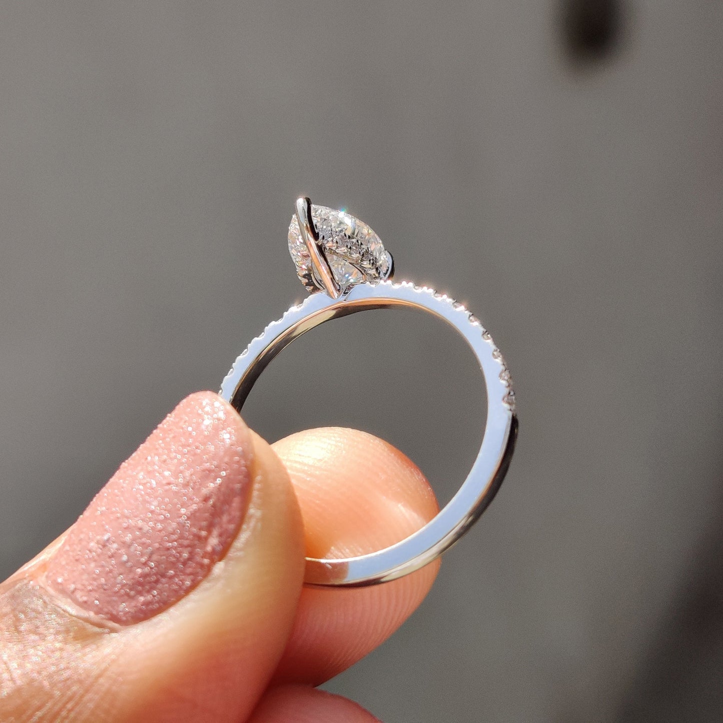 Cushion Hidden Halo Lab Grown Diamond Engagement Ring
