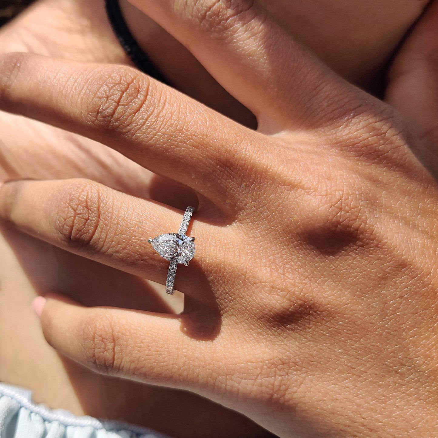 Cushion Hidden Halo Lab Grown Diamond Engagement Ring