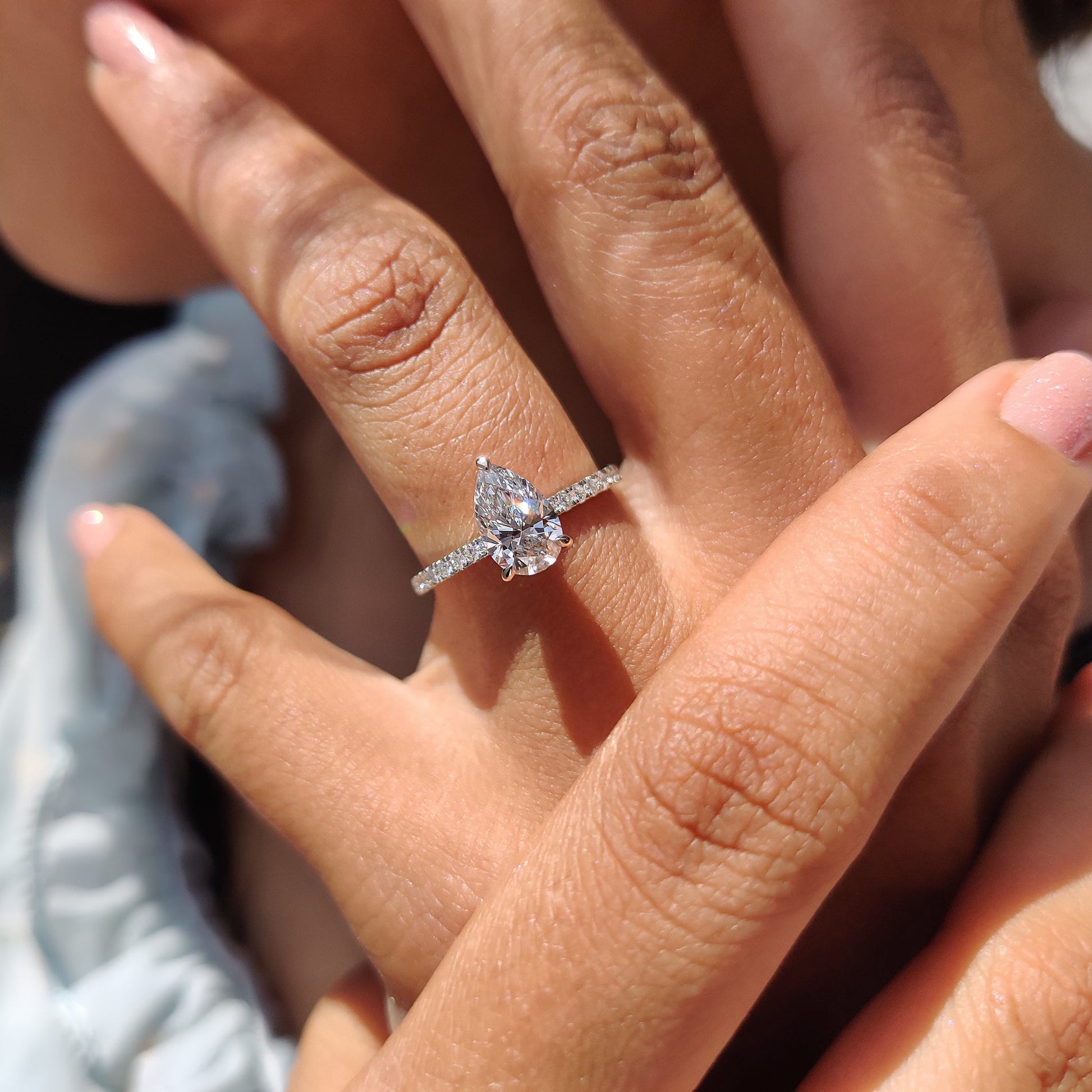 Cushion Hidden Halo Lab Grown Diamond Engagement Ring