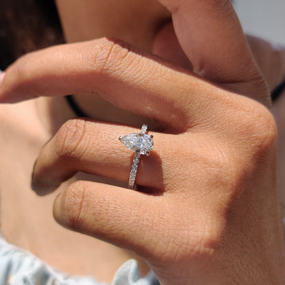 Cushion Hidden Halo Lab Grown Diamond Engagement Ring