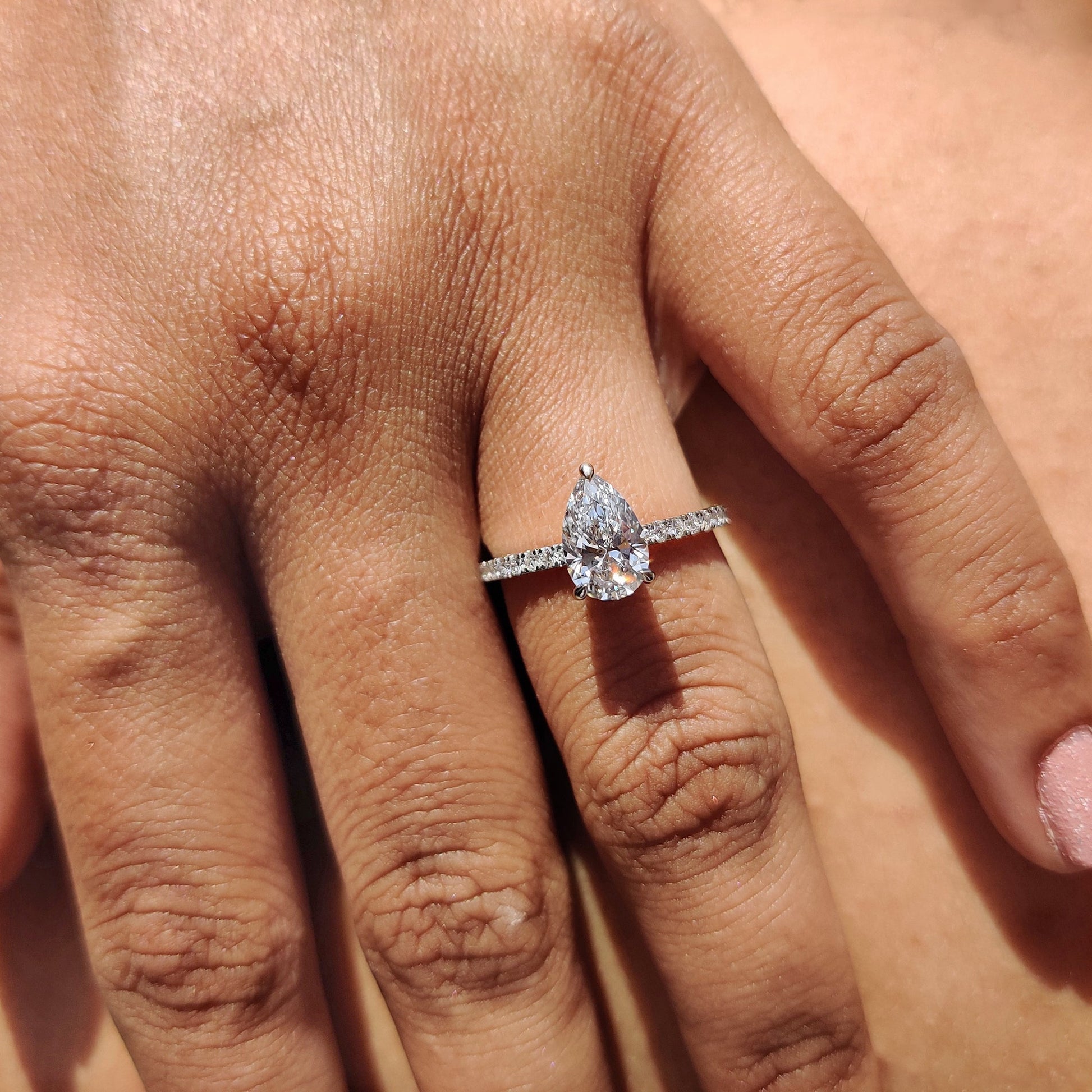 Cushion Hidden Halo Lab Grown Diamond Engagement Ring