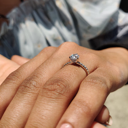 Cushion Hidden Halo Lab Grown Diamond Engagement Ring