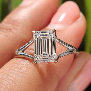 Cushion Hidden Halo Lab Grown Diamond Engagement Ring