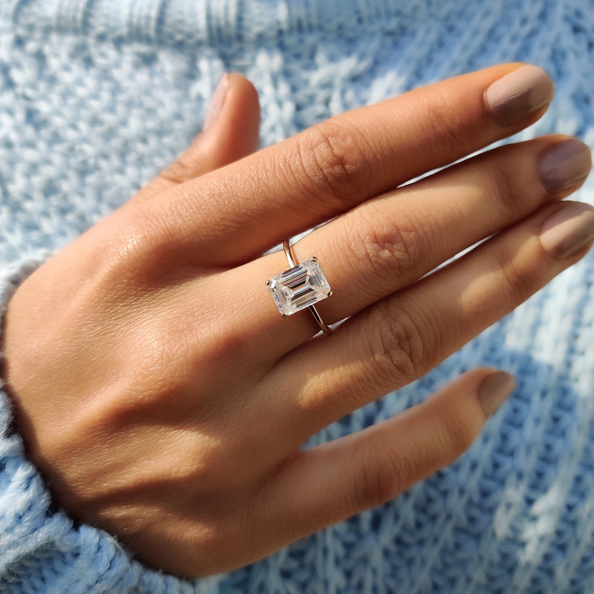 Cushion Hidden Halo Lab Grown Diamond Engagement Ring