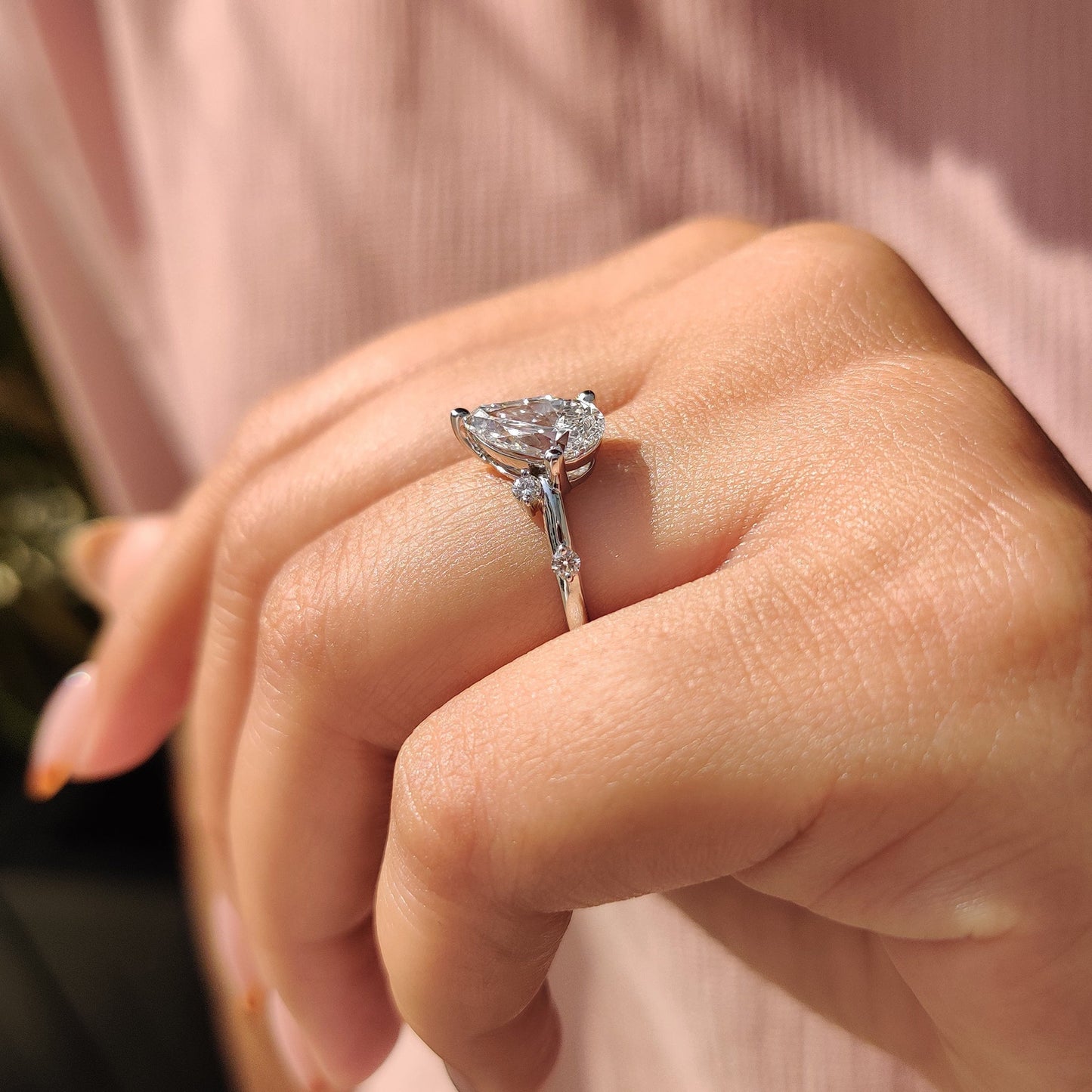 Cushion Hidden Halo Lab Grown Diamond Engagement Ring