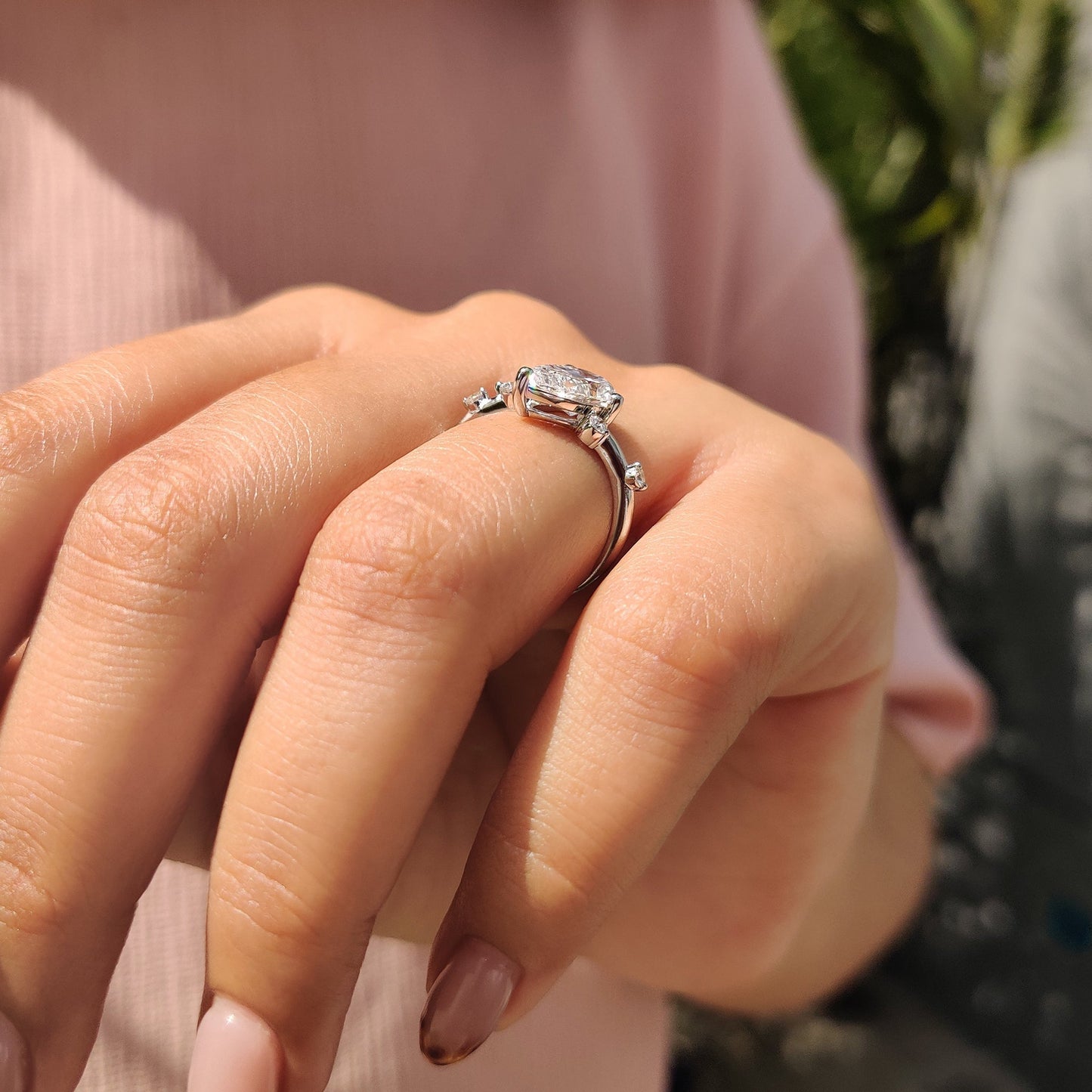 Cushion Hidden Halo Lab Grown Diamond Engagement Ring