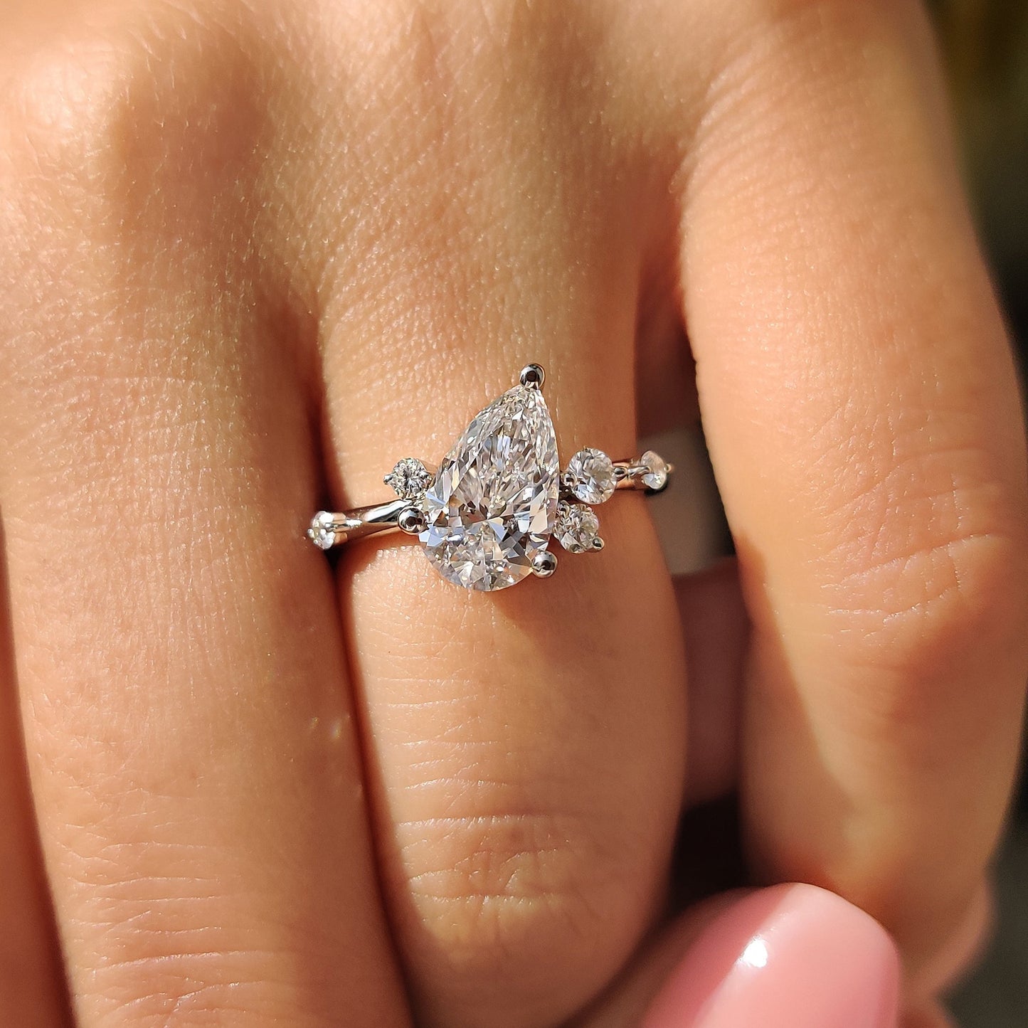 Cushion Hidden Halo Lab Grown Diamond Engagement Ring