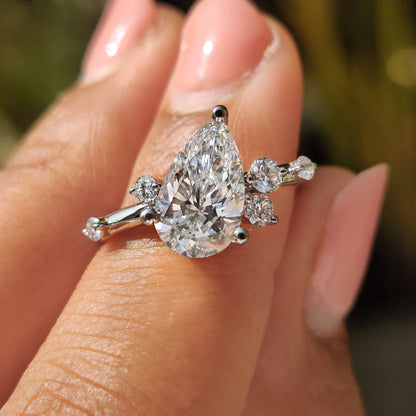 Cushion Hidden Halo Lab Grown Diamond Engagement Ring