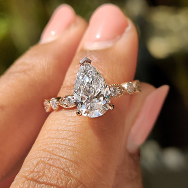 Cushion Hidden Halo Lab Grown Diamond Engagement Ring