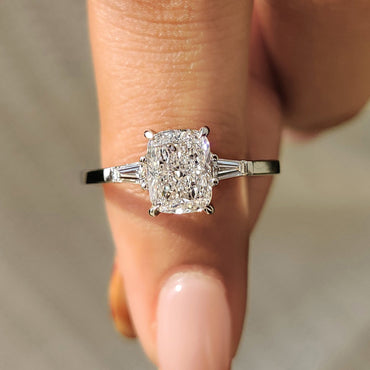 Cushion Hidden Halo Lab Grown Diamond Engagement Ring