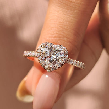 Cushion Hidden Halo Lab Grown Diamond Engagement Ring