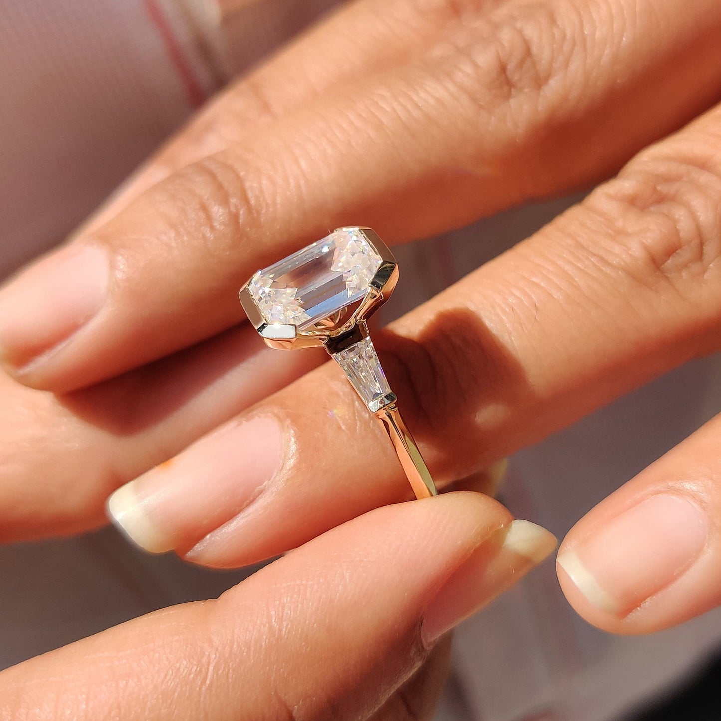 Cushion Hidden Halo Lab Grown Diamond Engagement Ring