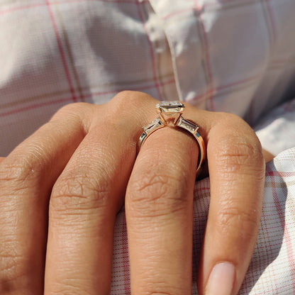 Cushion Hidden Halo Lab Grown Diamond Engagement Ring