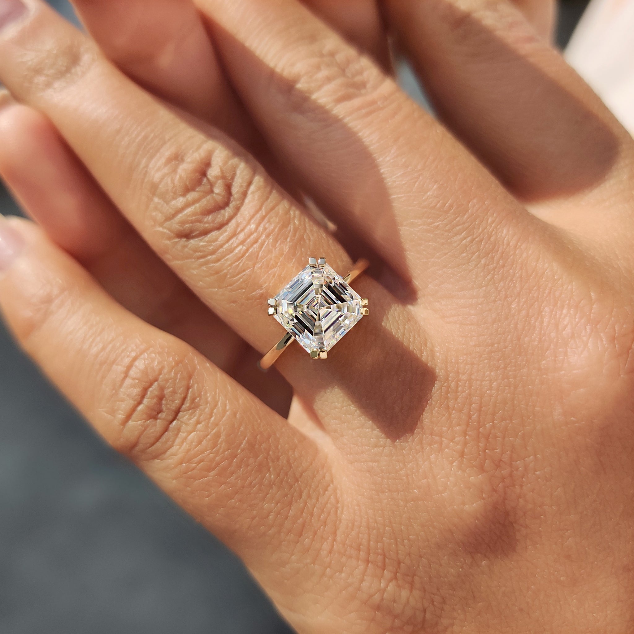 Cushion Hidden Halo Lab Grown Diamond Engagement Ring